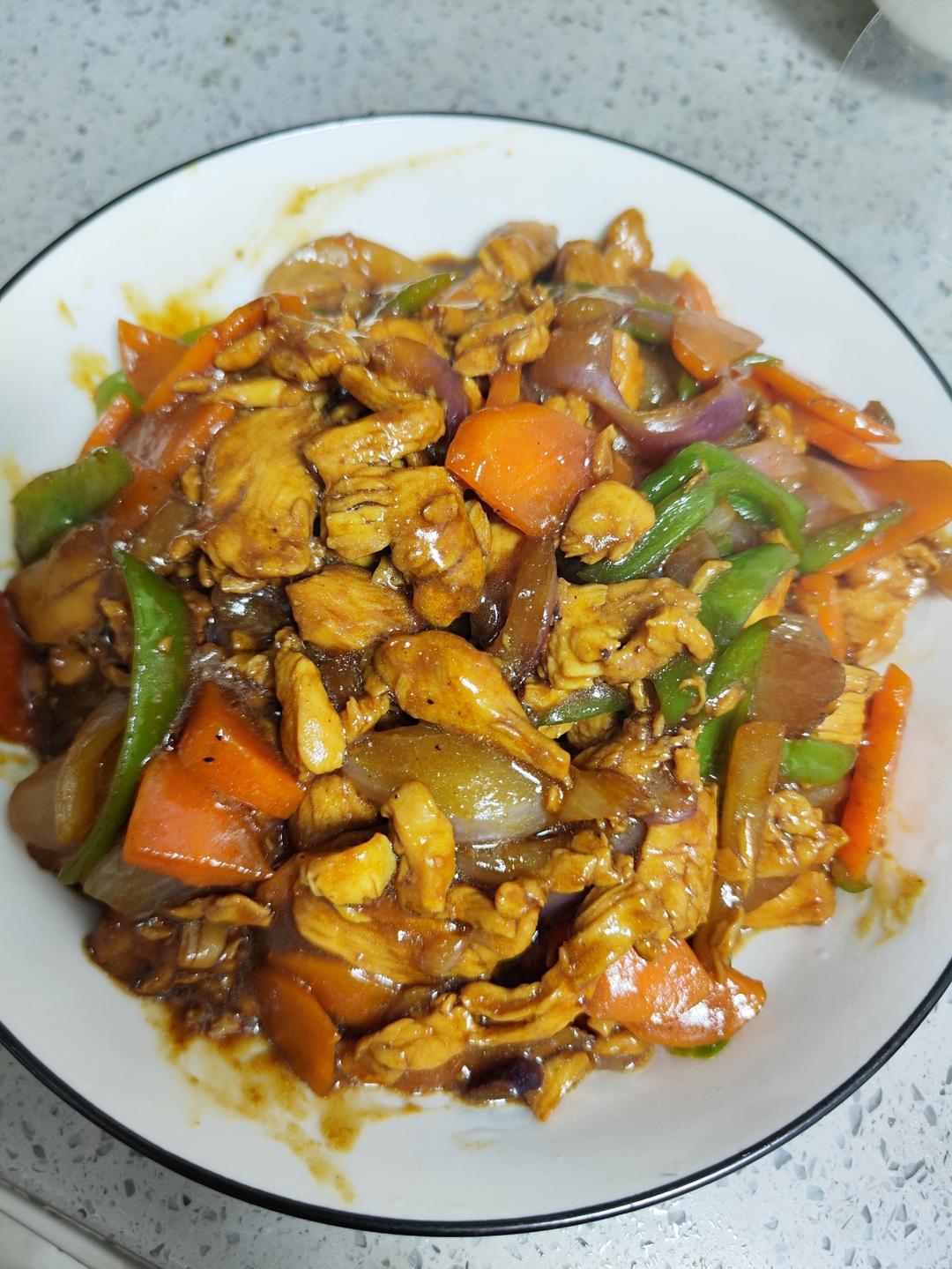 洋葱炒鸡胸肉（低脂美味）