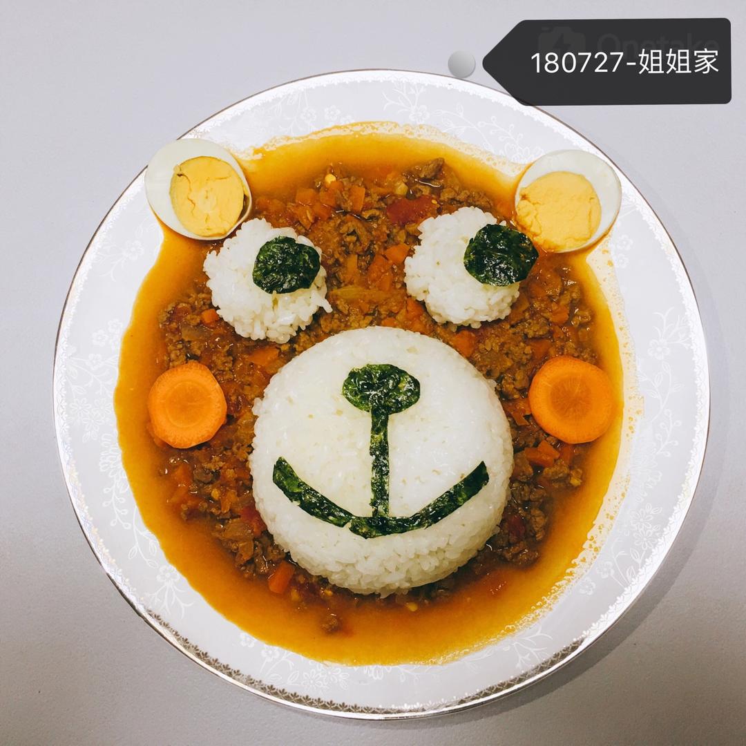 熊宝宝肉酱饭（宝宝一岁半以上餐食）