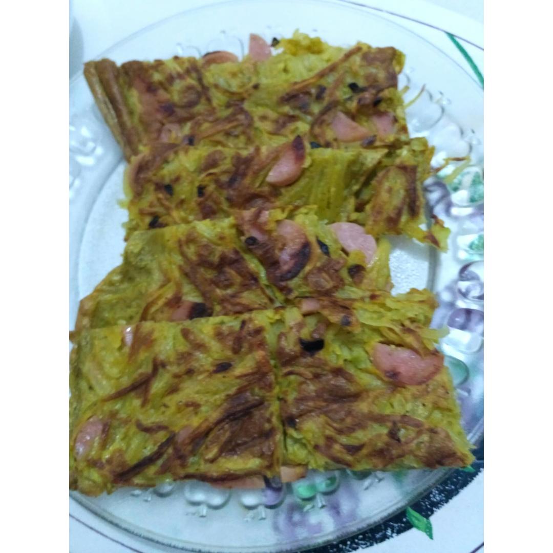 接地气早餐～土豆火腿鸡蛋饼