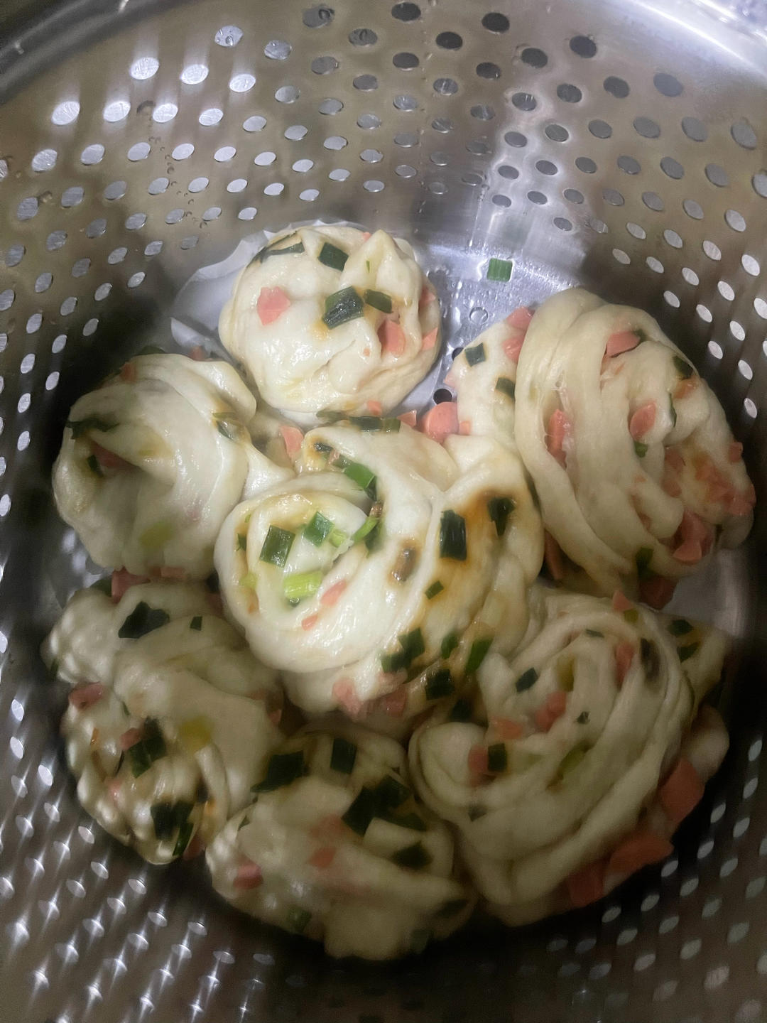 花卷 葱花火腿卷 香软可口(‼️一次发酵法 内附三种花卷整形做法)
