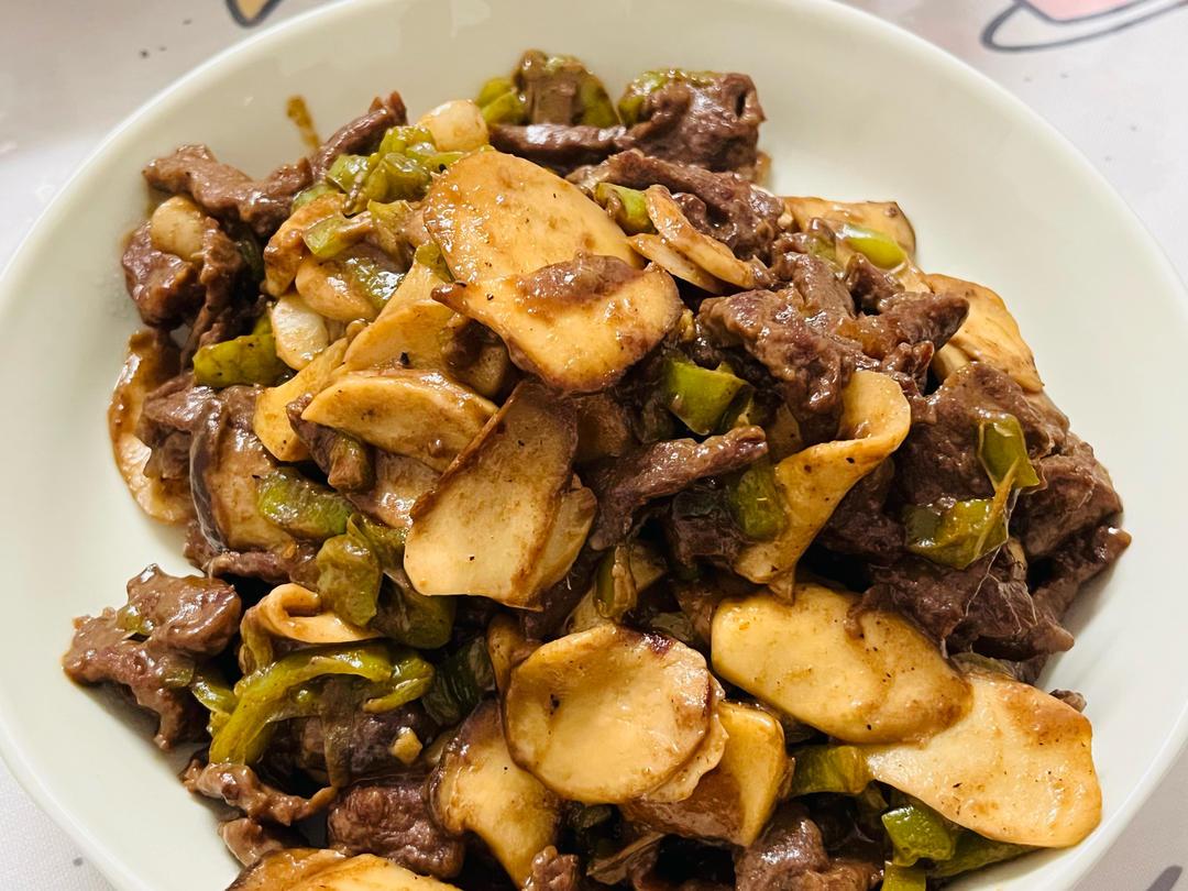 杏鲍菇炒牛肉！牛肉嫩滑的秘诀！