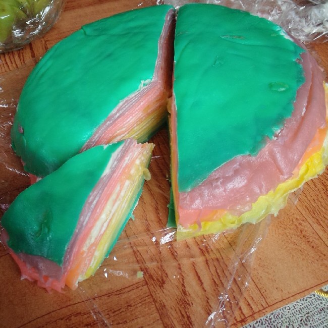 彩虹千层蛋糕 彩虹可丽饼(Mille Crepe Cake)