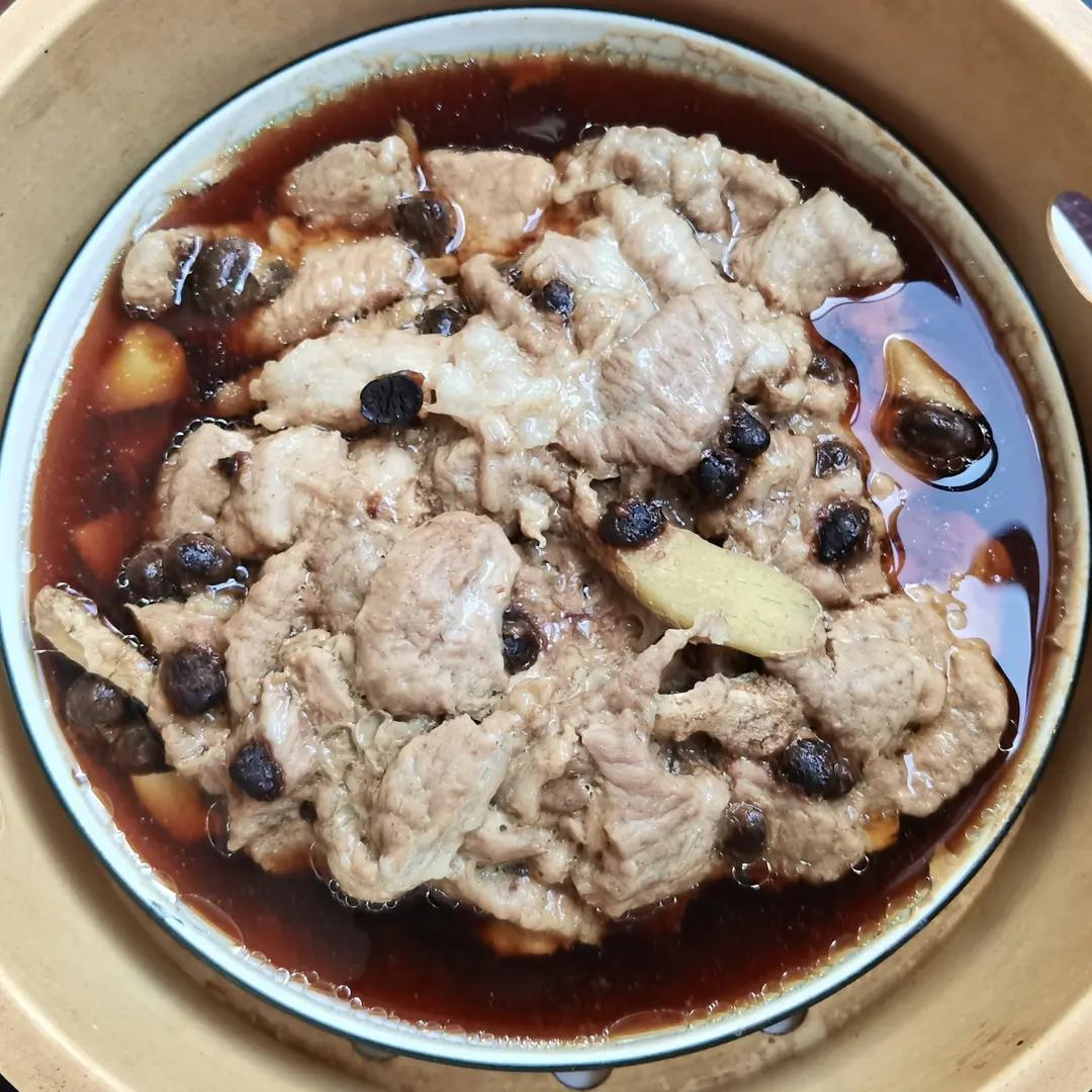 蒜头豆豉蒸肉片（超级下饭）