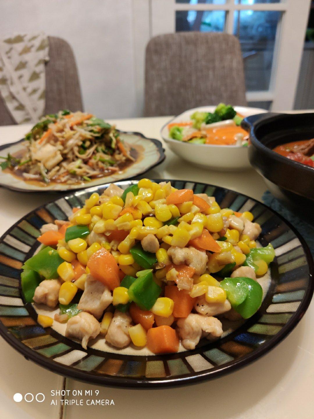 减脂餐！鸡胸肉炒三丁