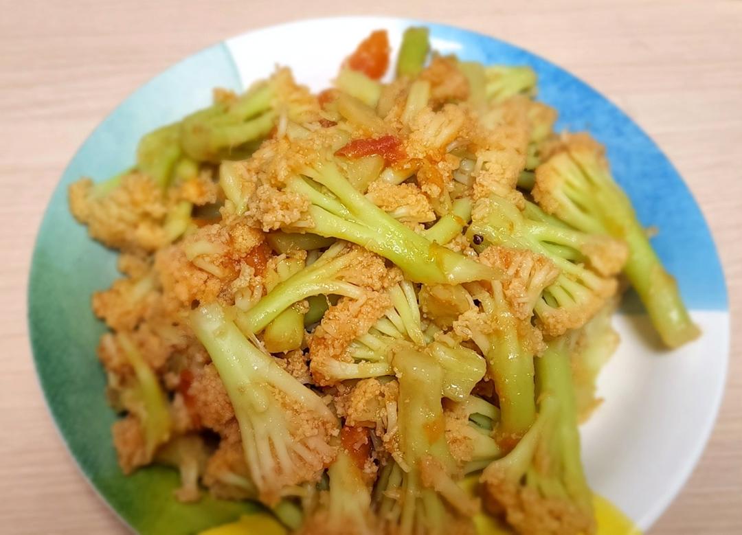 有机花菜炒西红柿