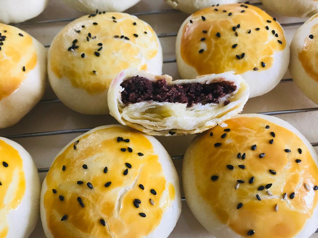 6672_7做的红豆沙千层酥 国庆中秋双节伴手礼不只有月饼 没蛋黄的蛋黄