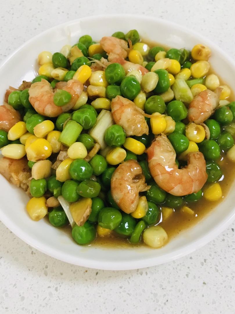 青豆玉米炒虾仁