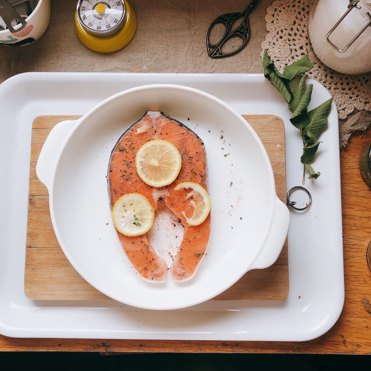 『简单健康』香煎三文鱼排Salmon Steaks的做法 步骤3