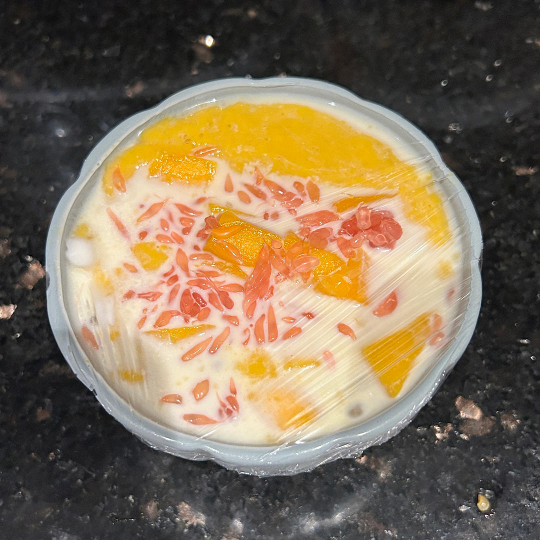港式甜品——杨枝甘露(芒果西米露)附芒果花切法
