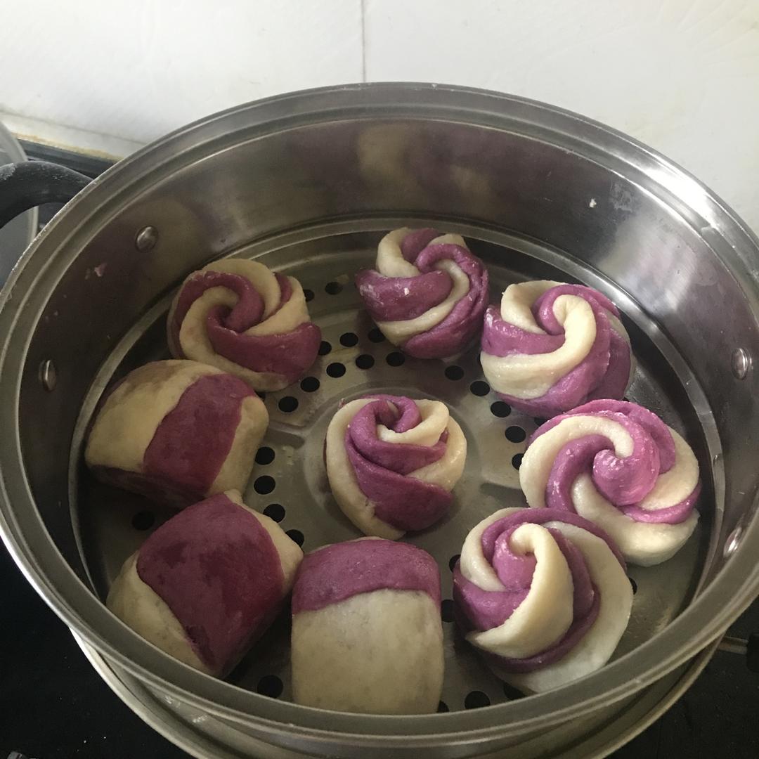 紫薯玫瑰花馒头