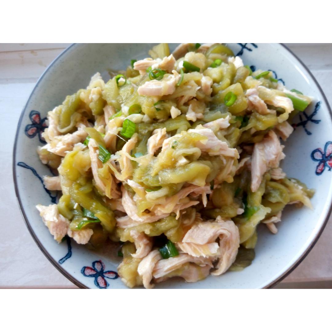 茄子拌鸡丝