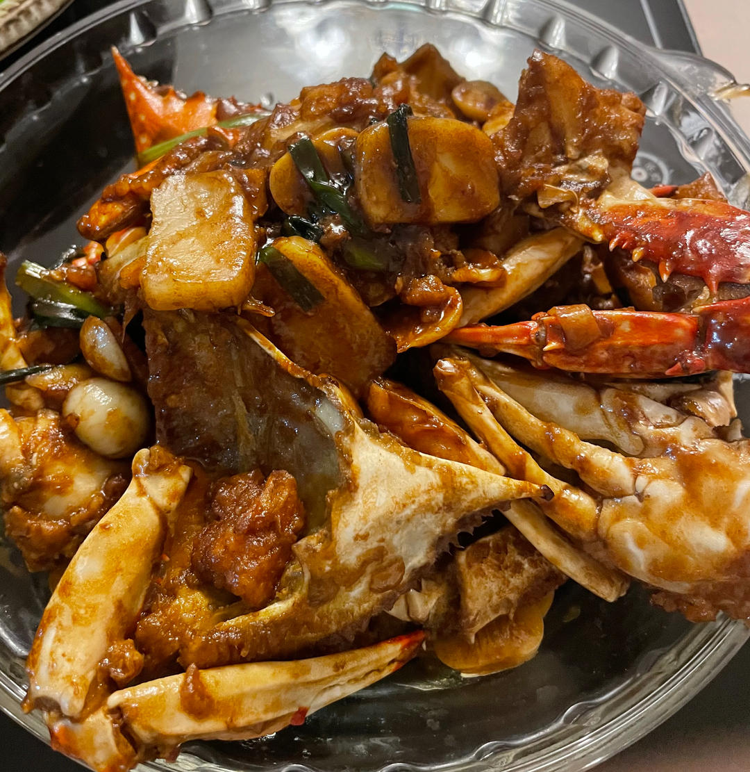 梭子蟹炒年糕～标准的江浙菜