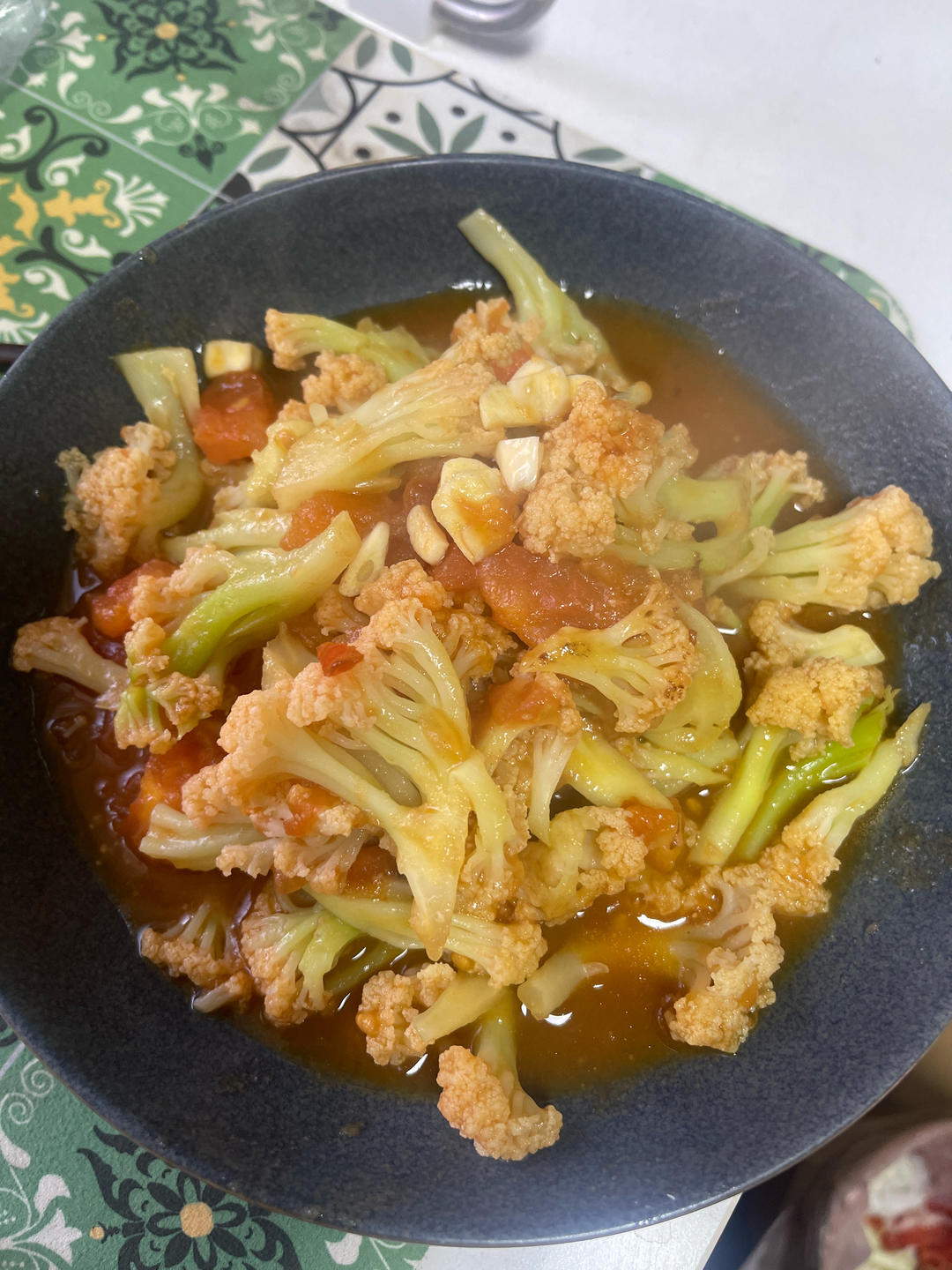 有机花菜炒西红柿