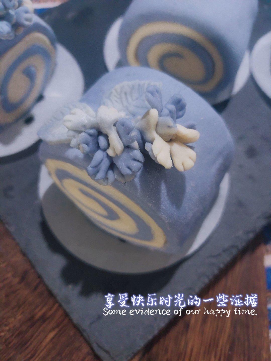 原创.青花瓷牡丹花馒头