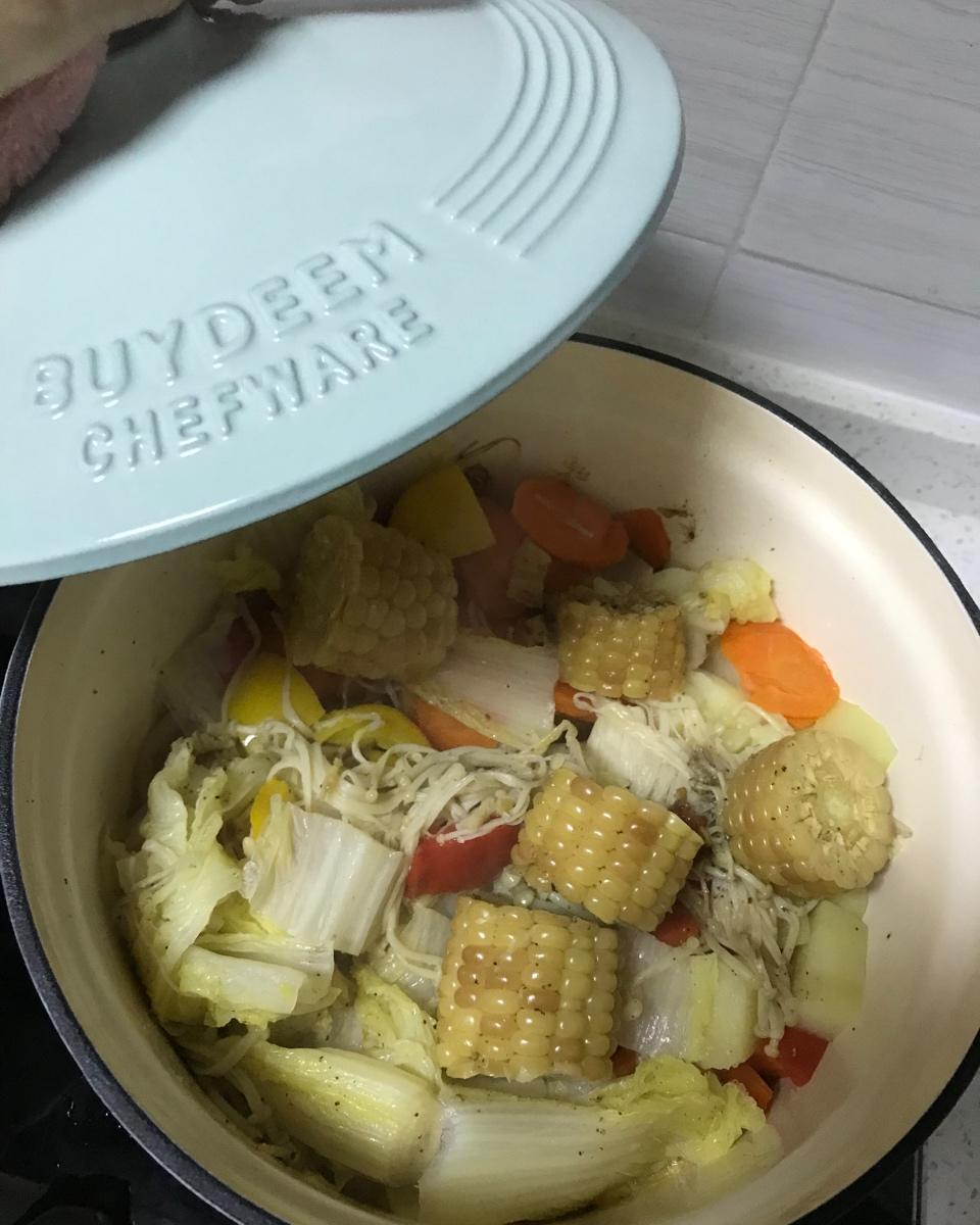 【北鼎珐琅铸铁锅食谱】无水田园蔬菜锅