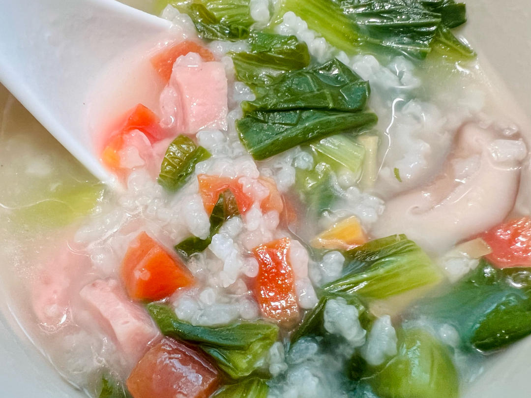 早上起来超想吃的『香菇火腿粥』