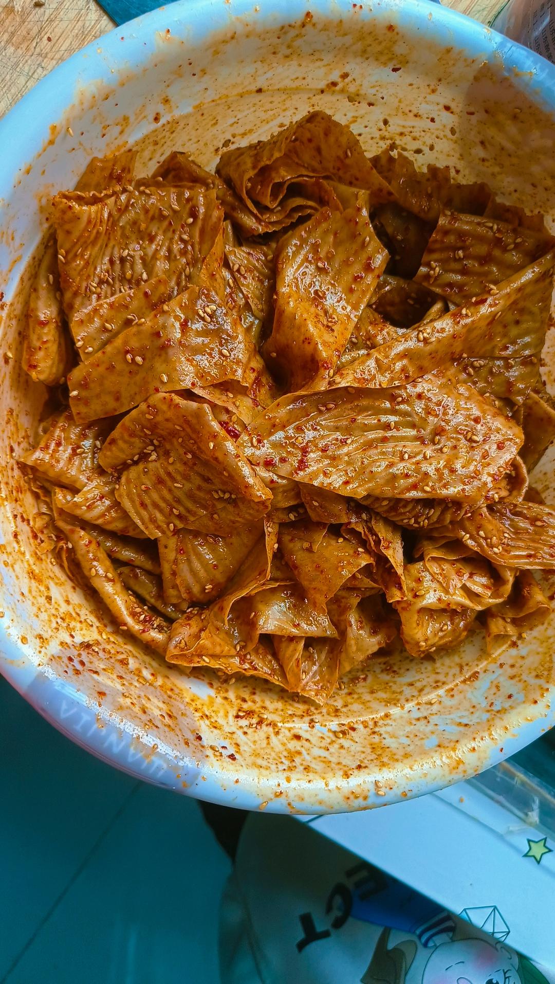 【自制大辣片的做法步骤图,自制大辣片怎么做好吃】张家女孩_下厨房