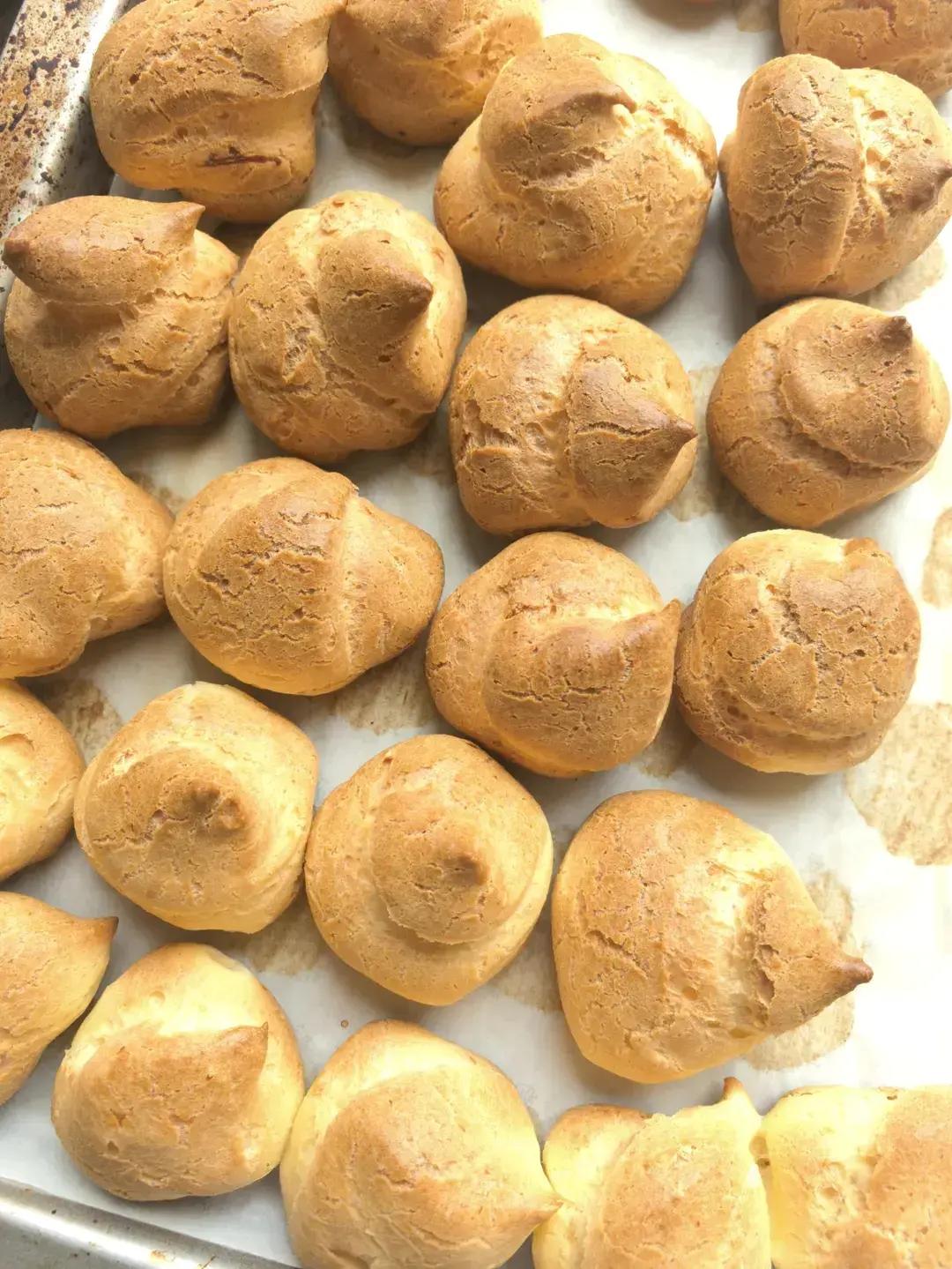 💯💫倒春寒的周末做点心~~无水无黄油玉米油版泡芙🌈