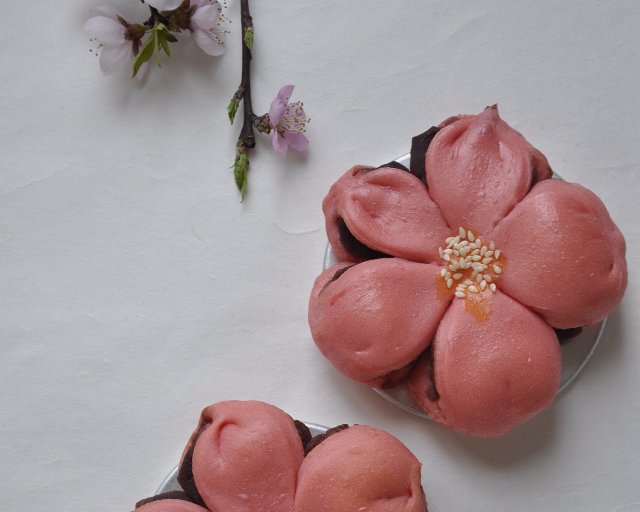 桃花朵朵开|高颜值花朵小面包的做法
