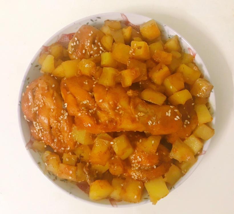 新奥尔良烤鸡腿土豆