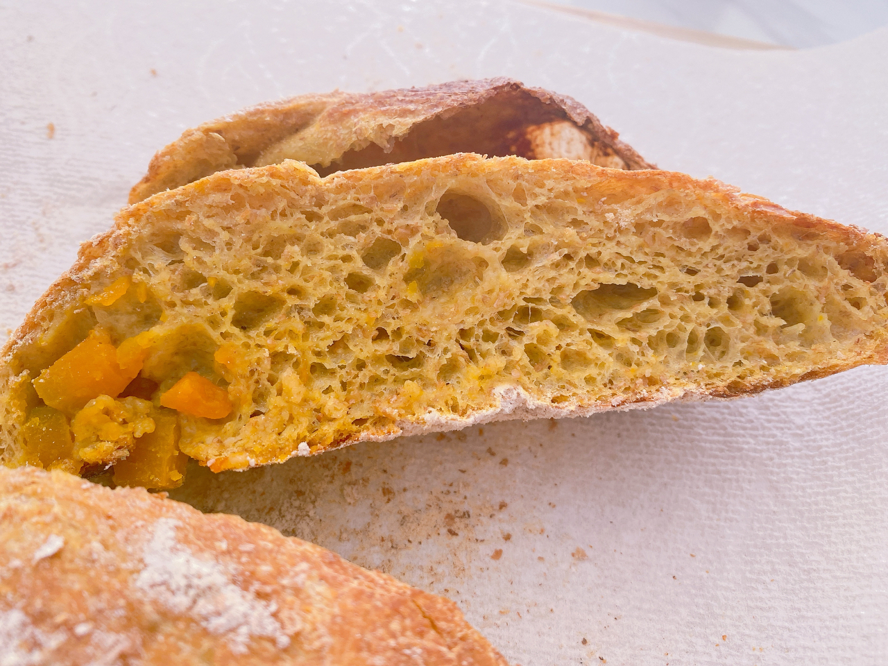 🎃whole wheat pumpkin ciabatta 手揉100%全麦南瓜恰巴塔 无糖低脂低卡面包🍞 减肥减脂主食的做法