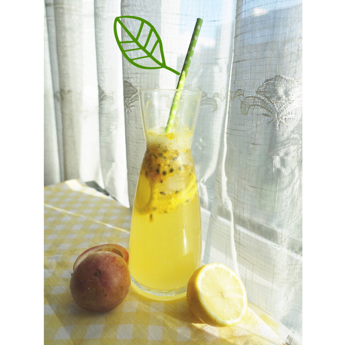 青柠/青桔百香果气泡水/夏日必备