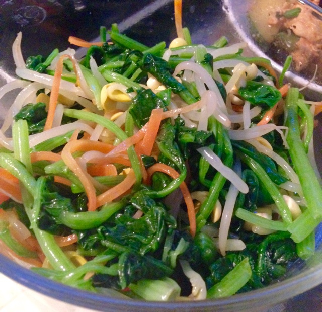 豆芽菠菜拌粉丝