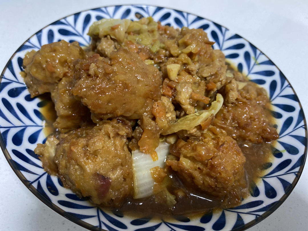 大白菜烧自制口感Q弹肉丸子