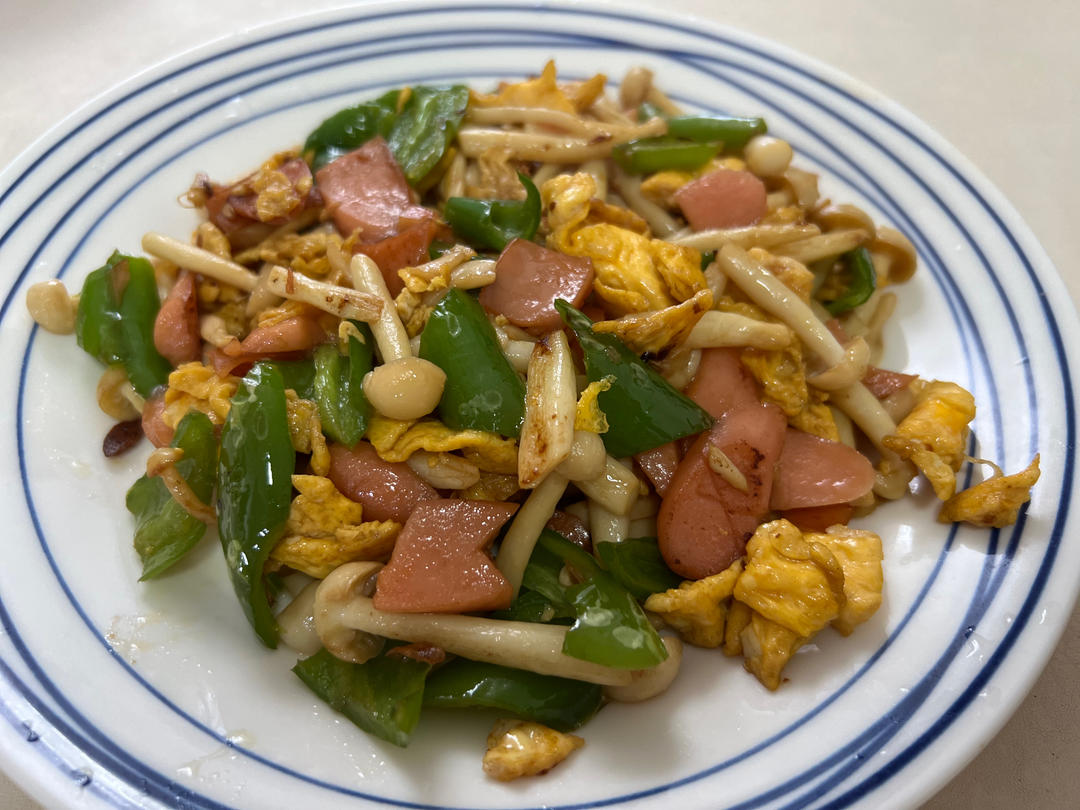 白玉菇炒火腿