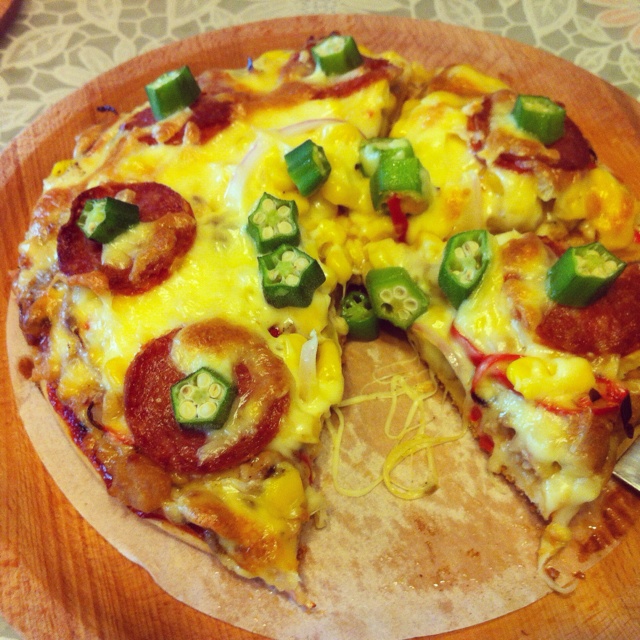 辣味黑椒牛肉时蔬披萨