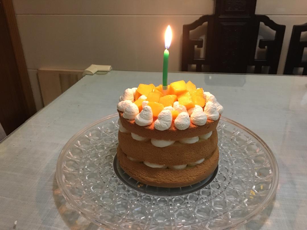 【零失败】不会裱花没关系的水果裸蛋糕 芒果裸蛋糕 完美戚风胚