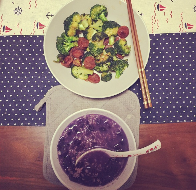 紫薯燕麦粥