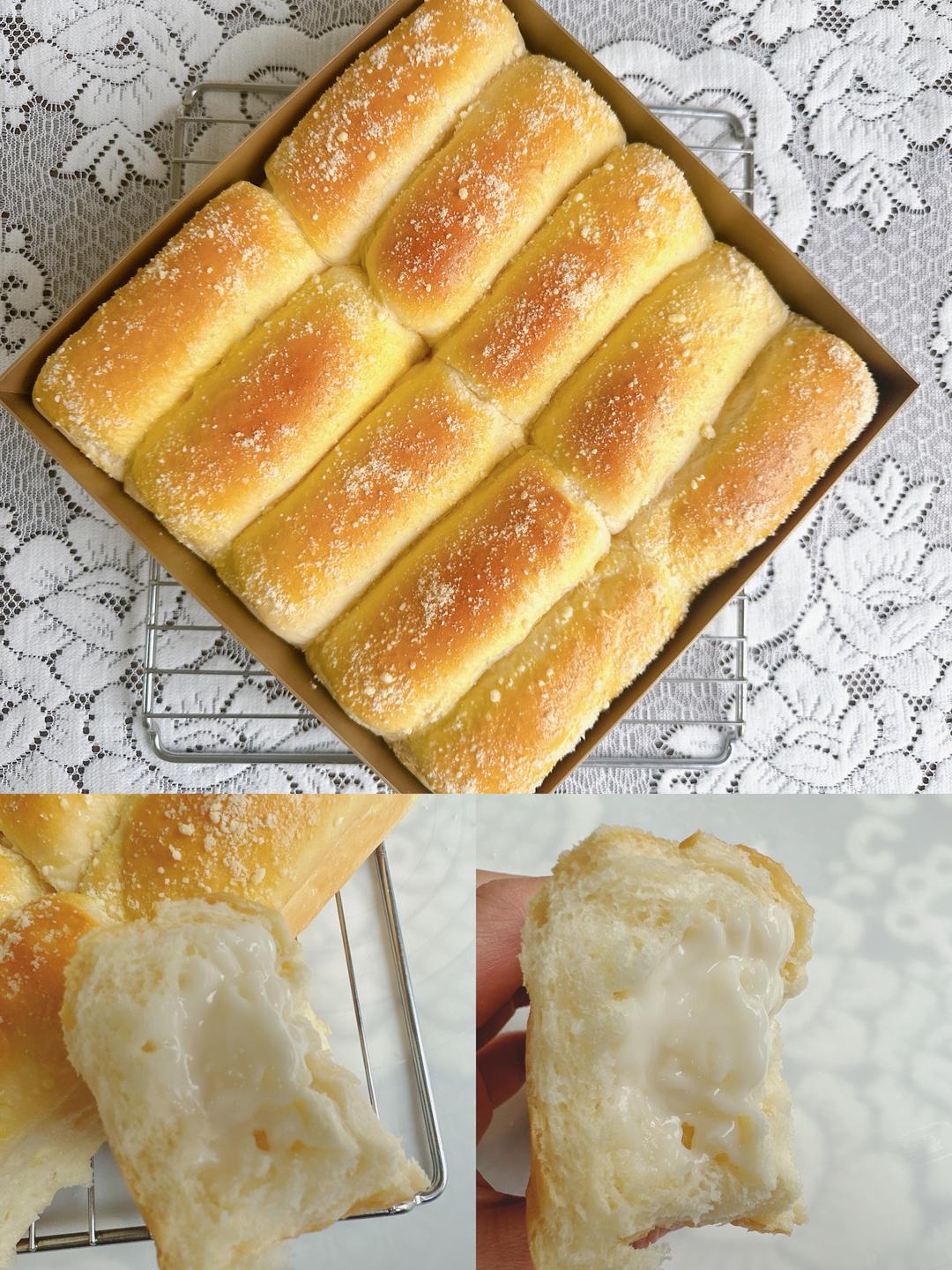 软fufu爆浆酸奶馅排包的做法