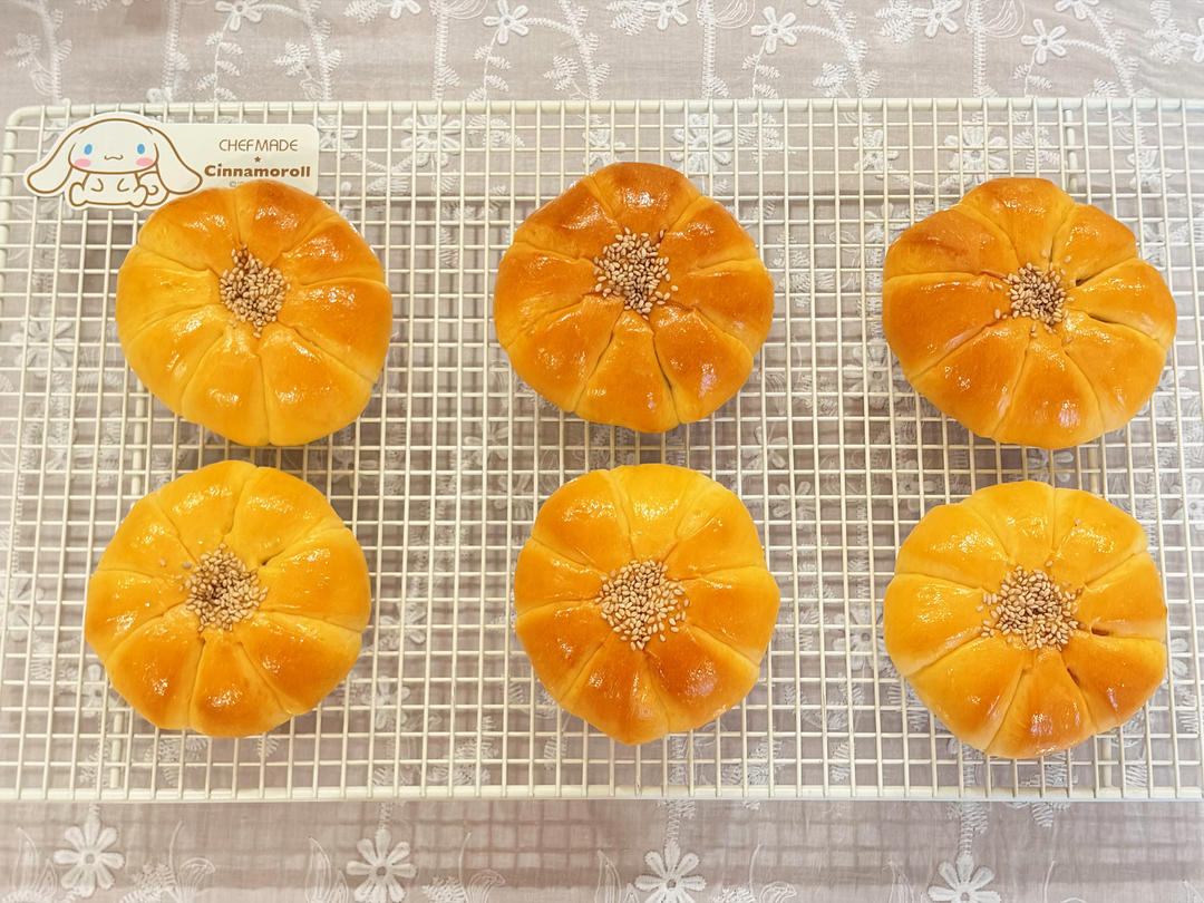 🌼金灿灿花朵面包｜消耗月饼馅