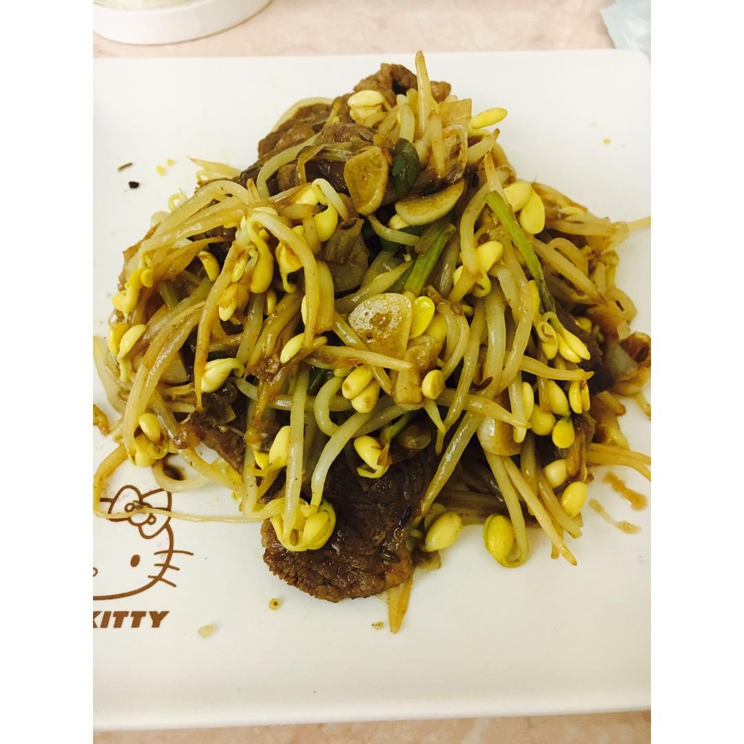 豆芽炒肉丝