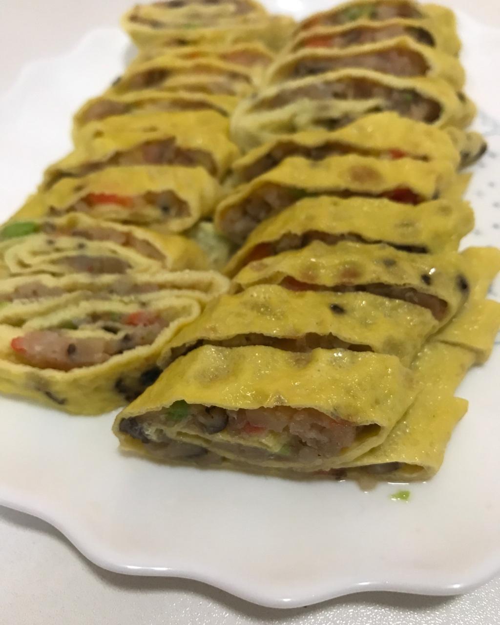 鲜虾鸡蛋卷宝宝辅食精华一岁以上宝宝