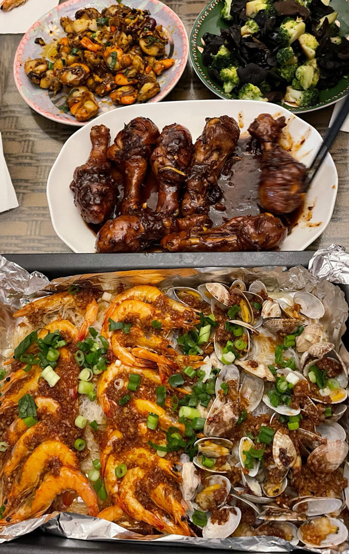 蒜蓉粉丝烤花蛤虾（烤箱版）