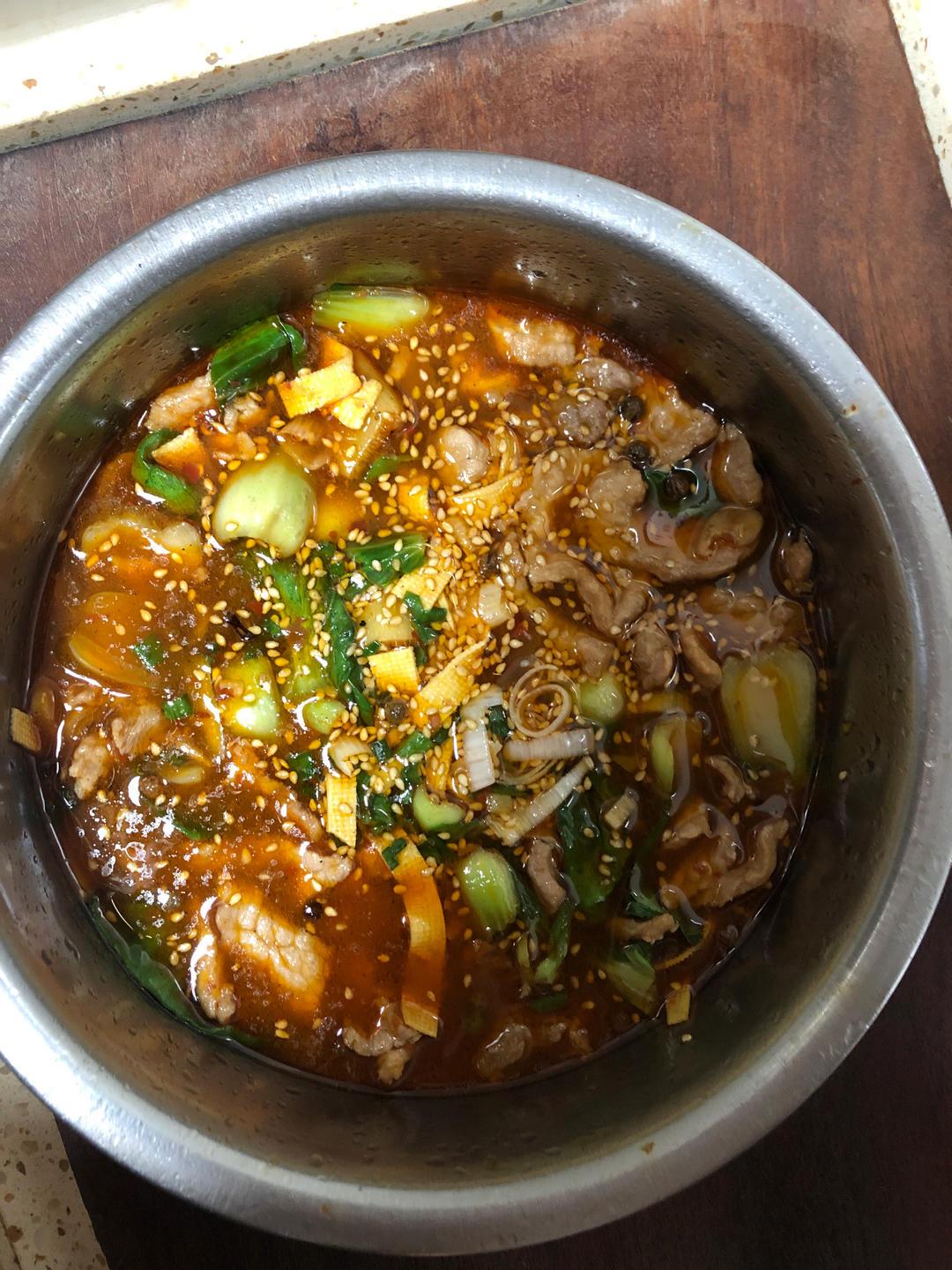 跟四川朋友学的水煮肉片 这也太香了！！