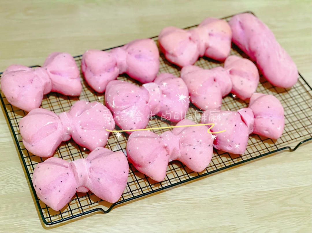 火龙果蝴蝶结面包（一次发酵）