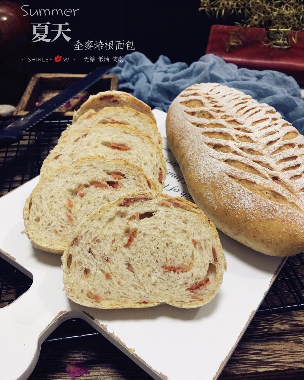 香喷喷的全麦培根面包