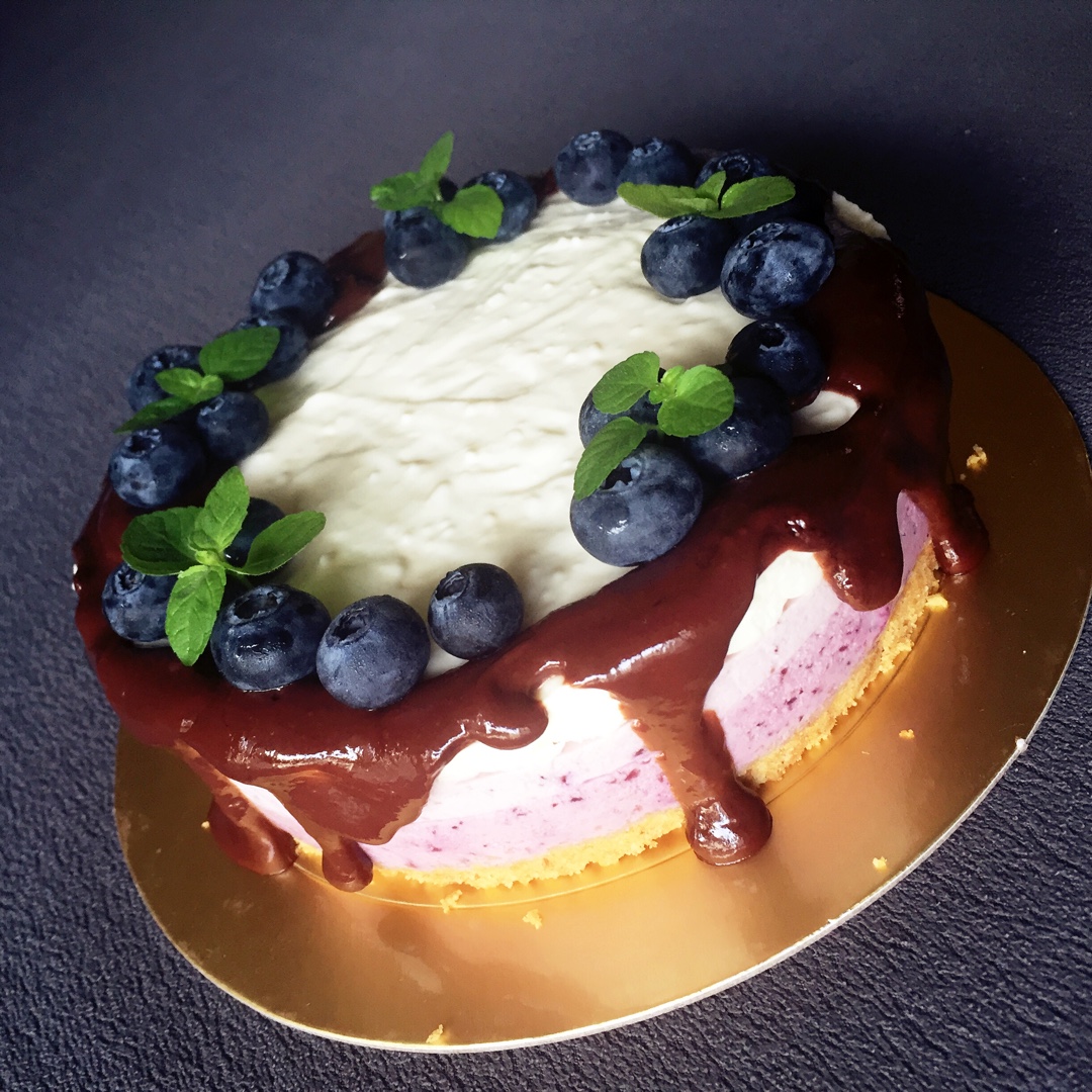 渐变蓝莓冻芝士蛋糕（免烤）