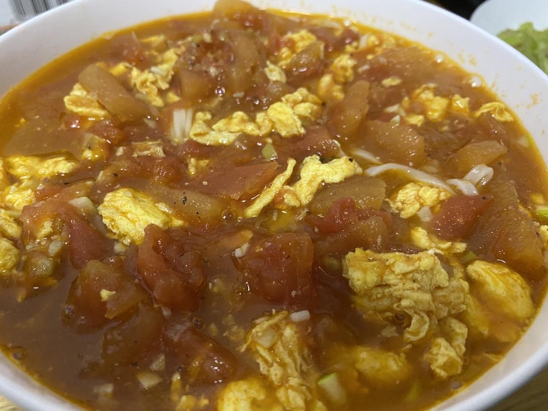 恨不得抱着锅舔的番茄鸡蛋面