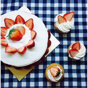 草莓奶油戚风蛋糕/纸杯蛋糕Cupcake