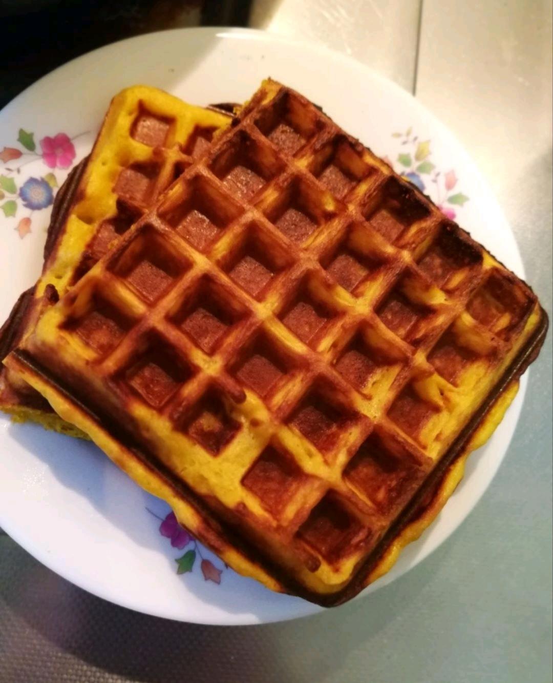 南瓜奶油华夫饼