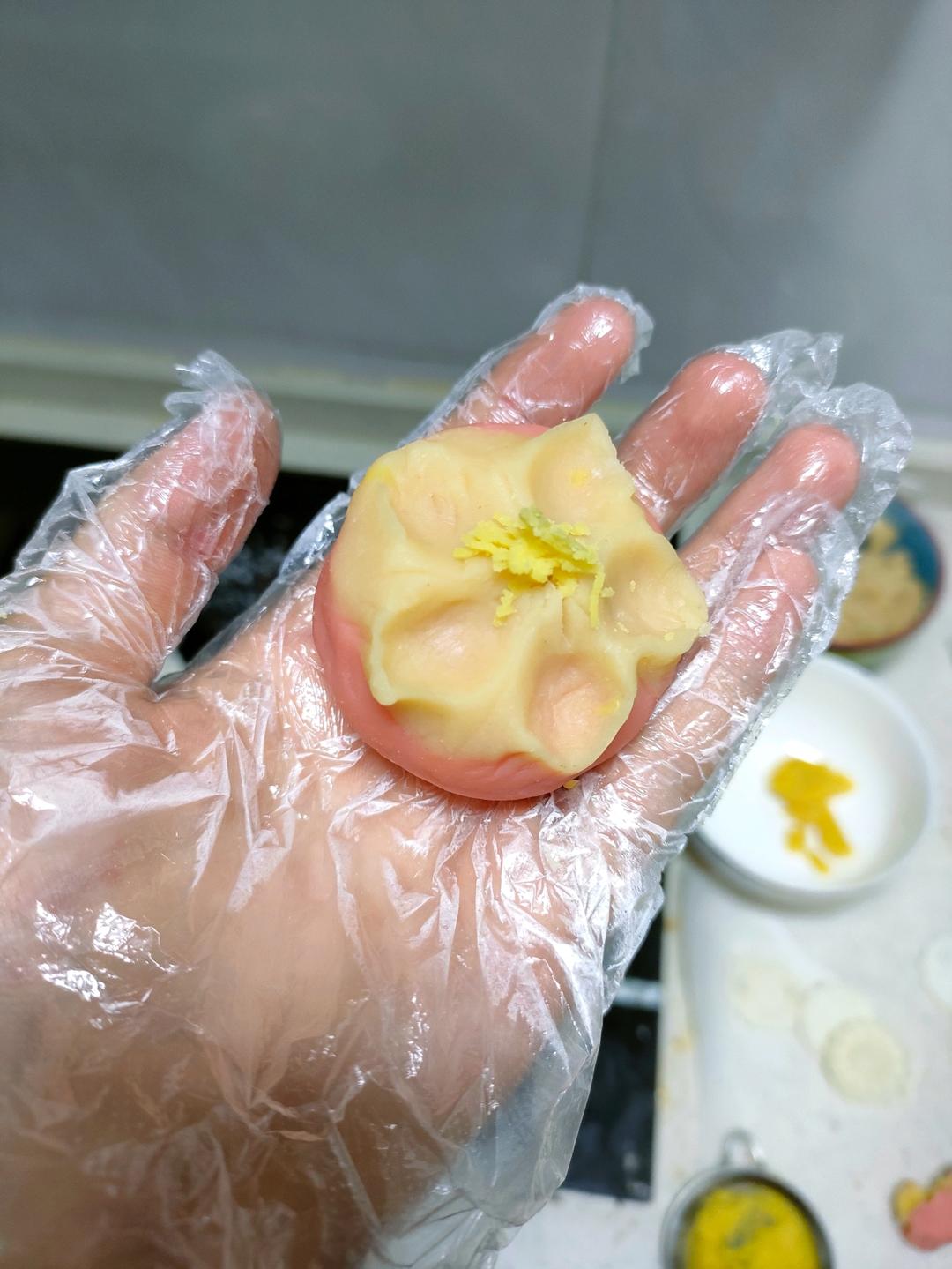 中式果子流心桃花糕