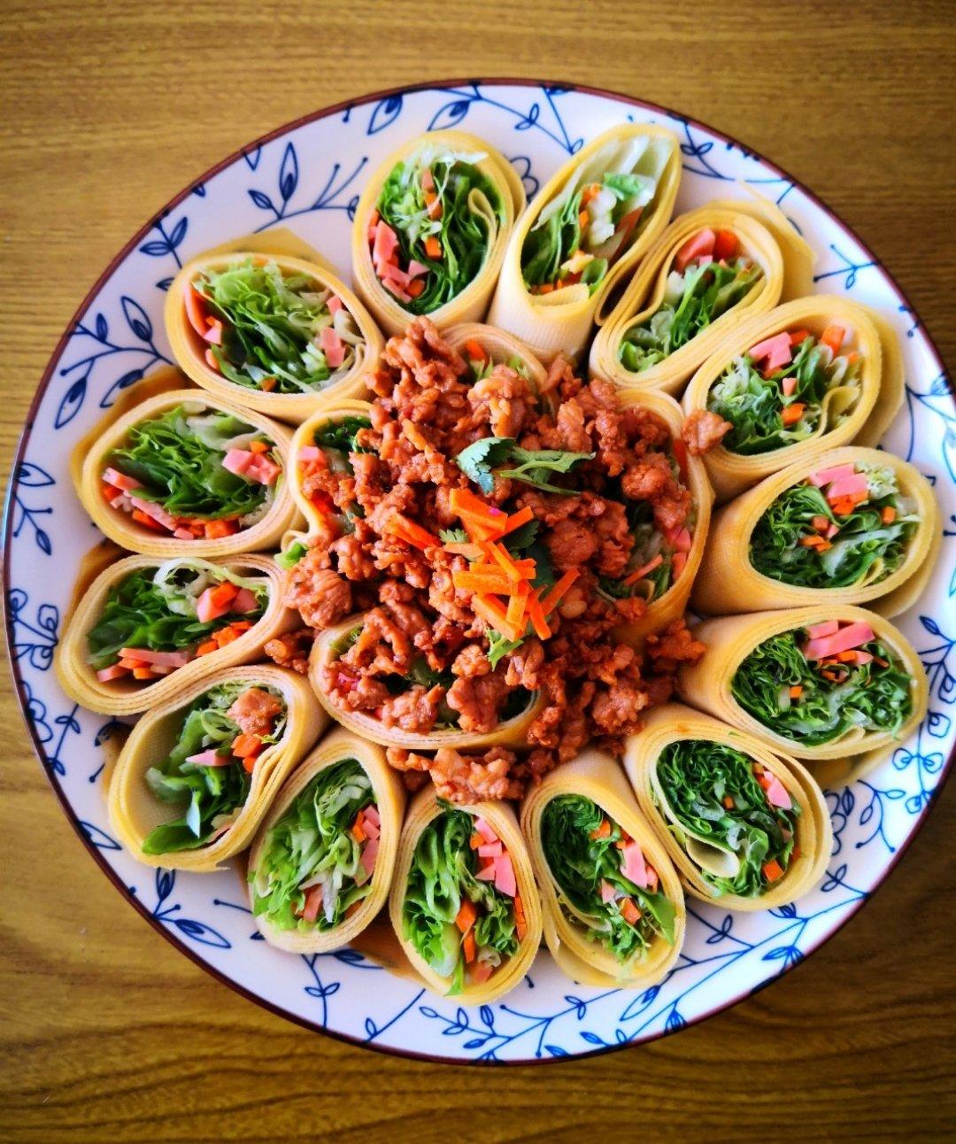 肉酱干豆腐卷