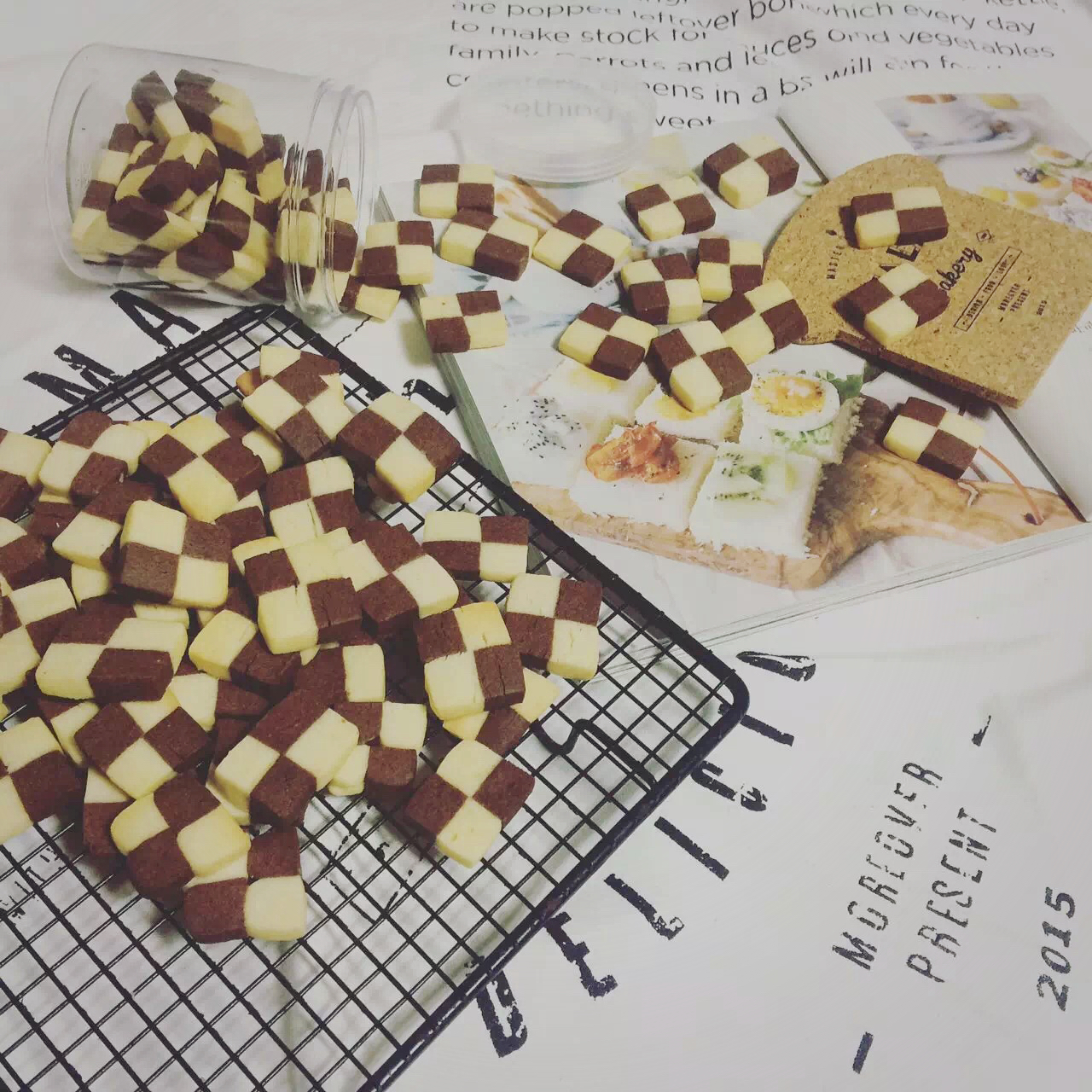 双色小棋格饼干