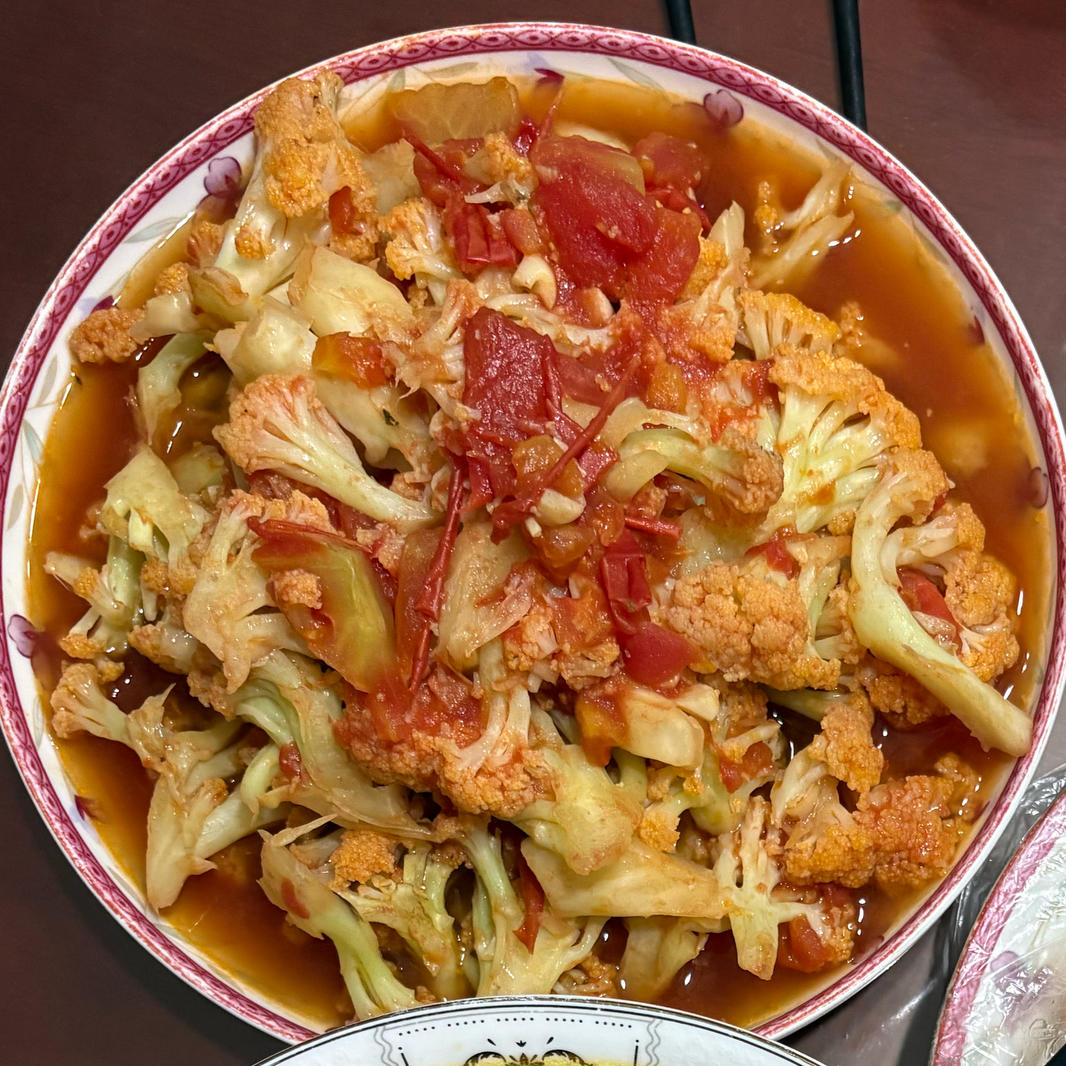 西红柿炒菜花（夏季开胃菜）