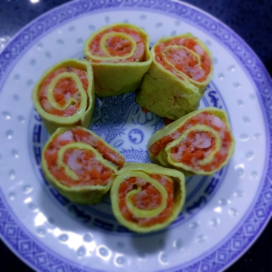 虾仁蛋卷| 爸爸厨房 VOL.108  鲜虾 鸡蛋 胡萝卜 红薯淀粉