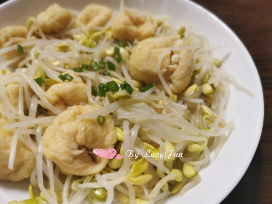 油豆腐炒豆芽的做法